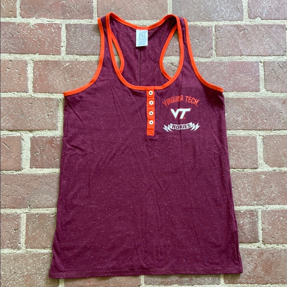 Pro Edge EUC VT Hokies Maroon and Orange Racerback Tank Top